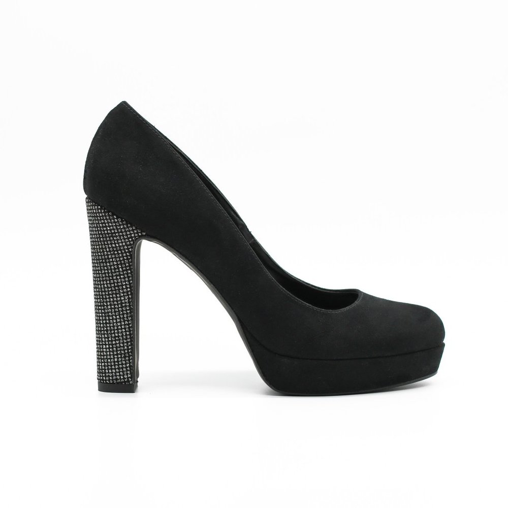 Black Glitter Platform High Heels Sparkle Pumps